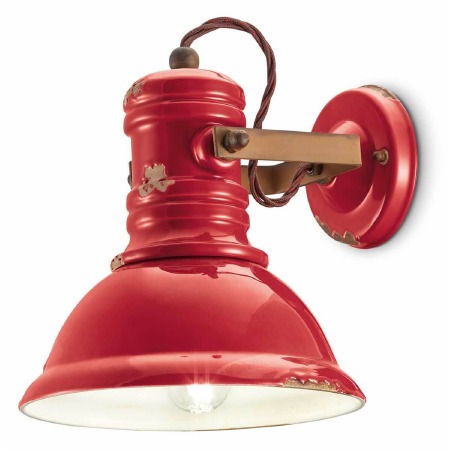 Ferroluce Wall Light C1693 Vintage Rosso