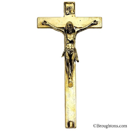 Wall Mounded Crucifix Polished Brass