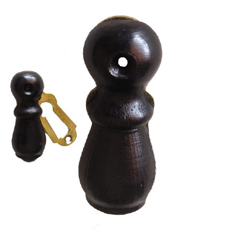 Wheatsheaf Covered Escutcheon Ebonized Wood & Brass