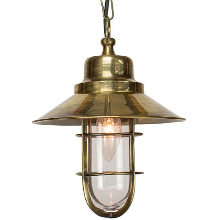 Wheelhouse Pendant Renovated Brass Clear Glass