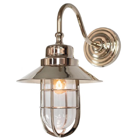 Wheelhouse Outdoor Wall Lantern Nickel Clear Glass