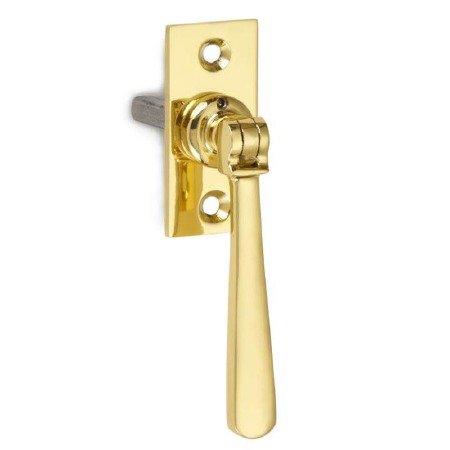 Locking Straight Espagnolette Handle Polished Brass Unlacquered
