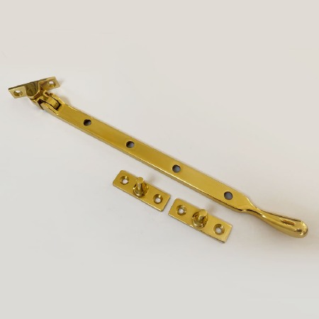 Aston Pear Drop Window Stay 254mm Polished Brass Unlacquered