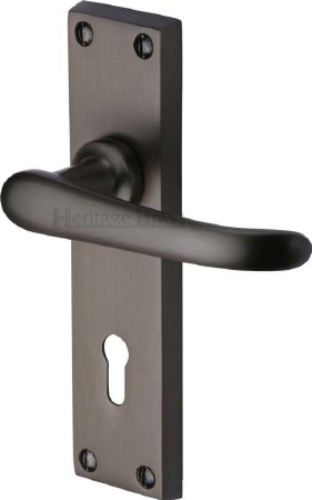 Heritage Windsor Door Lock Handles V700 Matt Bronze
