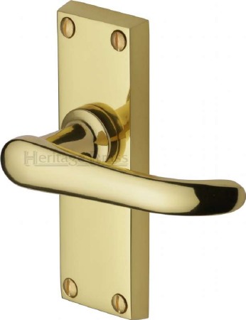 Heritage Windsor Door Latch Handles V710 Polished Brass Lacquered