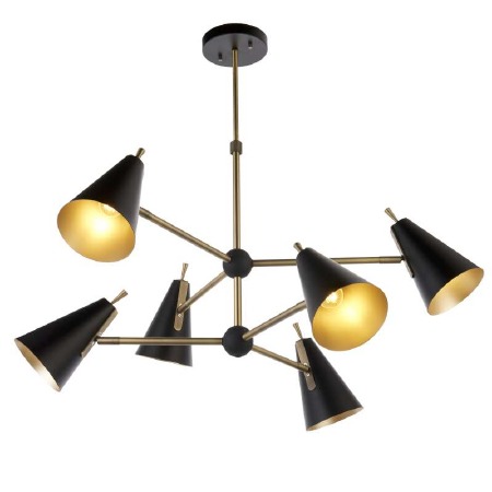Valence 6 Light Pendant Matt Black