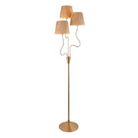 Wriggle 3 Light Floor Lamp Aged Brass
