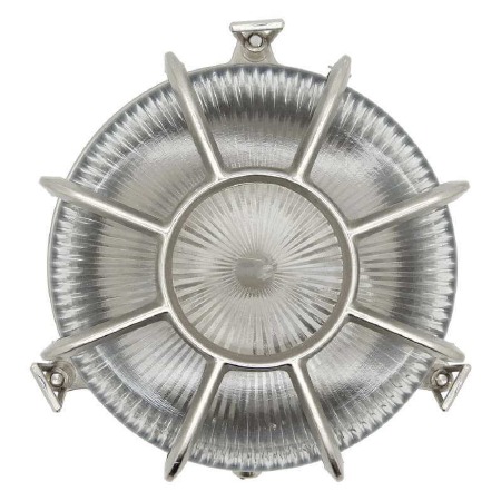 Extra Large Radial Porthole Bulkhead Light Satin Nickel
