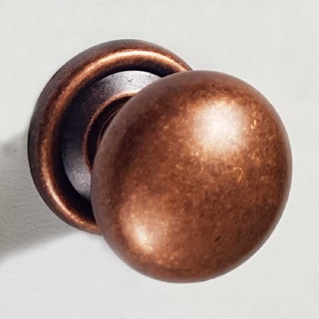 Plain Cupboard Door Knob 25mm Distressed Antique Copper