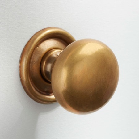 Plain Cupboard Door Knob 38mm Antique Satin Brass