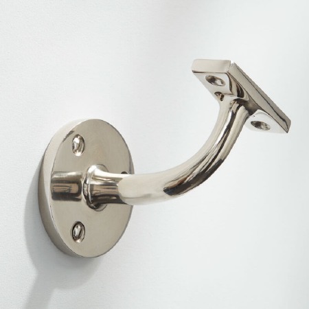 Heavy Handrail Bracket Polished Nickel - Broughtons Lighting & Ironmongery