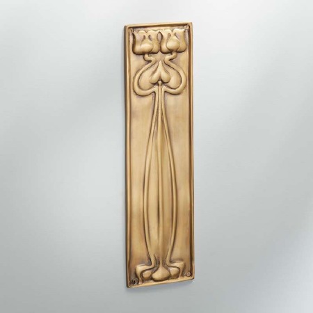 Finger Plate Flower Antique Satin Brass