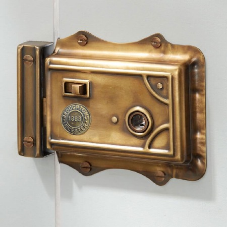 Broughton Victorian Rim Latch Antique Satin Brass RH