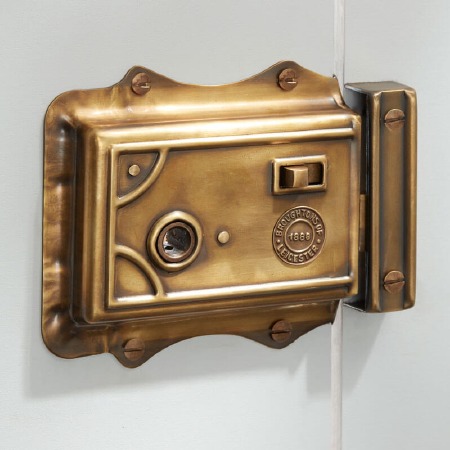 Broughton Victorian Rim Latch Antique Satin Brass LH