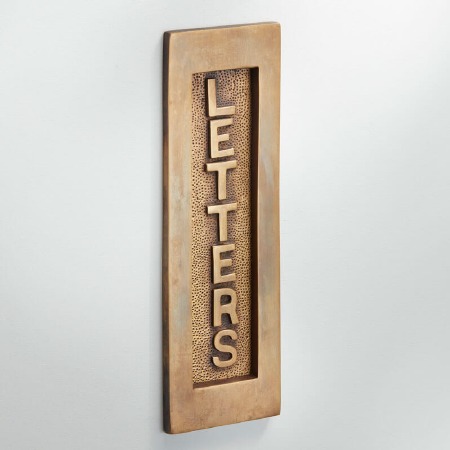 Vertical Letter Plate Antique Satin Brass 204mm