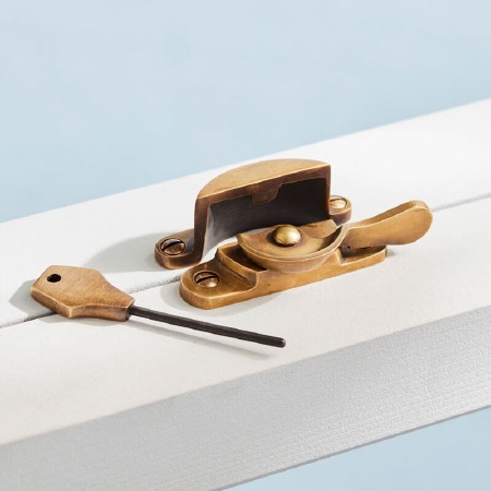 Locking Fitch Fastener Antique Satin Brass