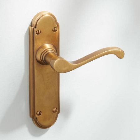 Coronet Door Handles Antique Satin Brass