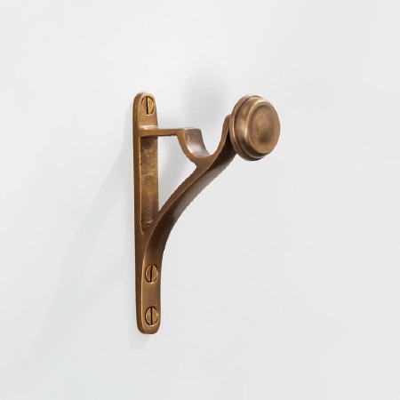 Curtain Pole End Bracket for 19mm Pole Antique Satin Brass