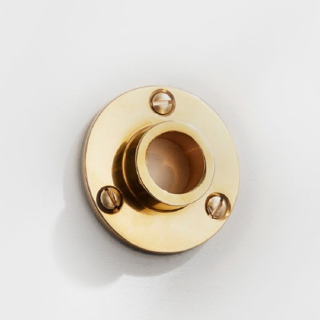 Curtain Pole Socket for 19mm Pole Polished Brass