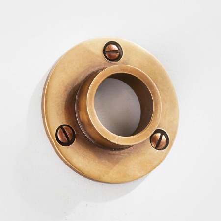 Curtain Pole Socket for 25mm Pole Antique Satin Brass
