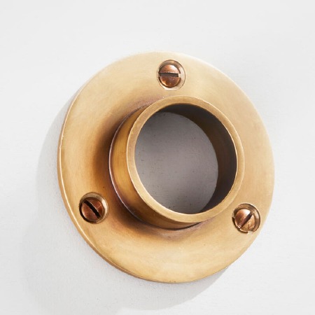 Curtain Pole Socket for 32mm Pole Antique Satin Brass