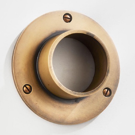 Curtain Pole Socket for 50mm Pole Antique Satin Brass