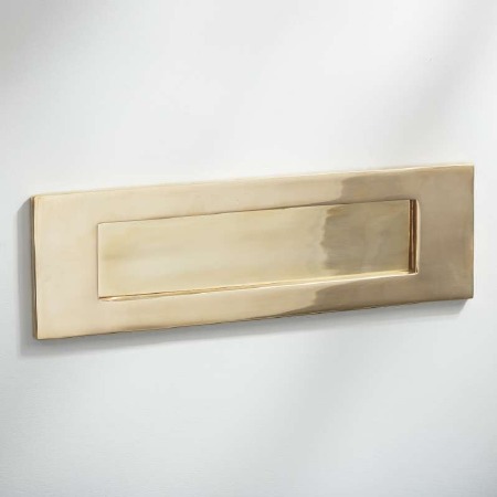 Letter Plate Polished Brass Unlacquered 300mm x 100mm