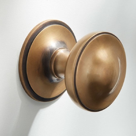 Centre Door Knob 3" Antique Satin Brass