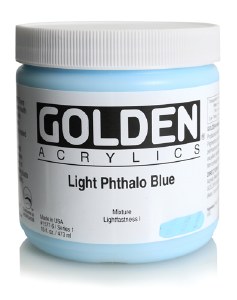 Golden Golden Heavy Body Acrylic Light  Phthalo Blue 16oz