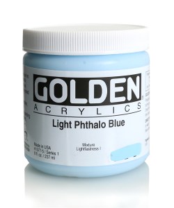 Golden Golden Heavy Body Acrylic Light  Phthalo Blue 8oz