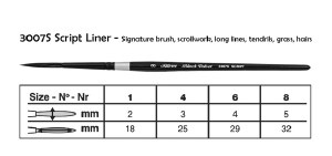 Black Velvet® Brush Script Liner 4  - 3007S-4