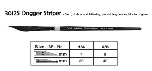 Black Velvet® Brush  Dagger Striper 1/4&quot; - 3012S-1/4