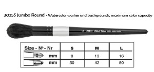 Black Velvet® Brush Jumbo Round.Wash S - 3025S-S