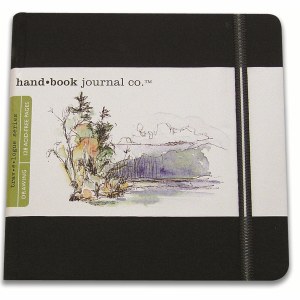 Hand Book Travelogue Journal Square Ivory Black 5.5x5.5