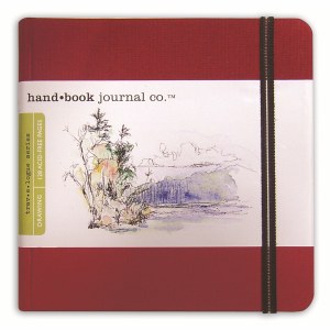 Hand Book Travelogue Journal Square Vermillion Red 5.5x5.5