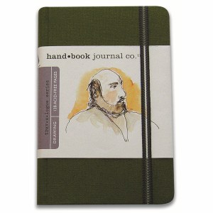 Hand Book Travelogue Journal Portrait Cadmium Green 5.5x8.2