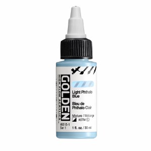 Golden High Flow Acrylics LIGHT PHTHALO BLUE 1oz