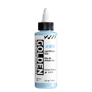 Golden High Flow Acrylics LIGHT PHTHALO BLUE 4oz