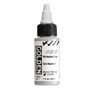 Golden High Flow Acrylics N8 NEUTRAL GRAY  1oz