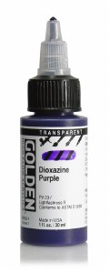 Golden High Flow Acrylics Transparent Dioxazine Purple 1oz