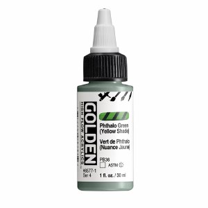 Golden High Flow Acrylics PHTHALO Phthalo GREEN Y/S 1oz