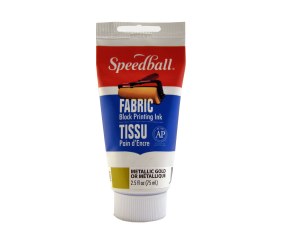 Speedball Fabric Block Printing Ink 2.5oz.Metallic Gold