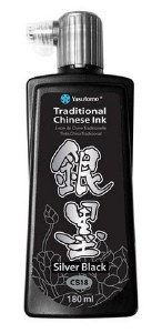 Yasutomo Traditional Chines Ink Silver Black 180 ml