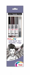 Pentel Color Brush Set of 4 Neutrals