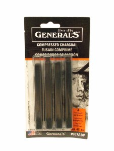 General's Assorted Compressed Black Charcoal Sticks 4pk