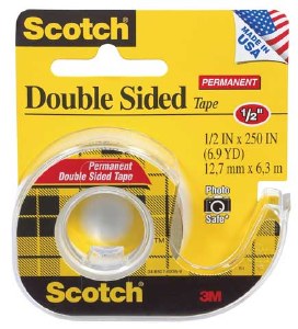 Scotch Double-Sided Permanent Tape 1/2in. Wx450in. L