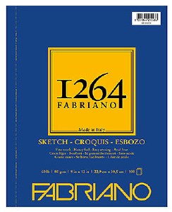 FABRIANO 1264 Sketchbook, Glue Bound 5X8 60 lb.