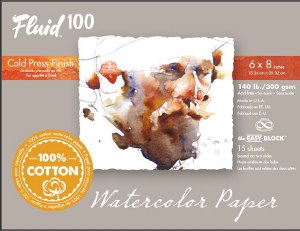 Global  Fluid 100 Cold Press Block 18x24 140 lb.15 Sheets