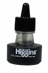 Higgins Waterproof Drawing Ink Black India 44201