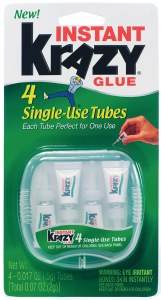 Instant Krazy Glue 4 Single-Use Tubes